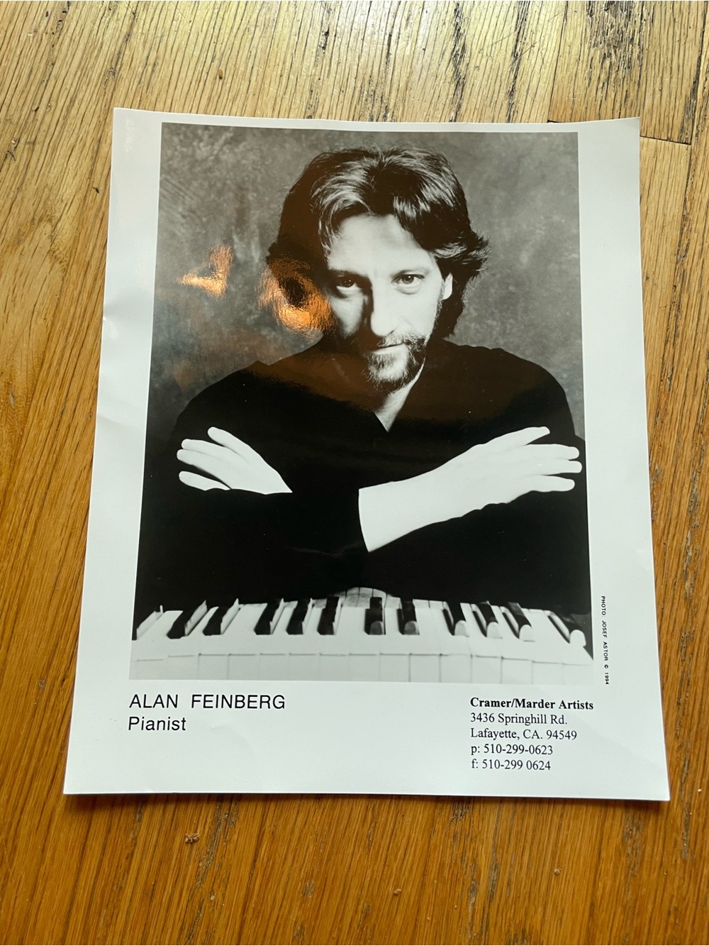 Alan Feinberg Pianist Promotional Photo - Black & White 8x10”